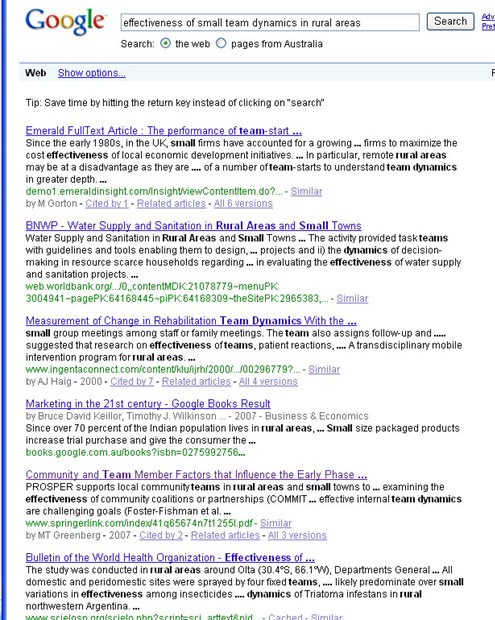 google screenshot