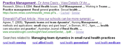 google search results