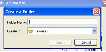 internet explorer create a folder menu