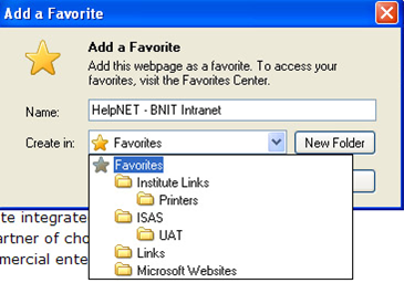 internet explorer add a favourite window