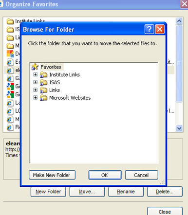 internet explorer browse for a folder window