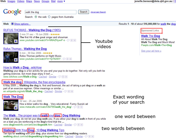 Google search screen