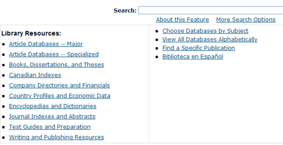 database indexing screen