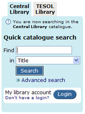 library search window