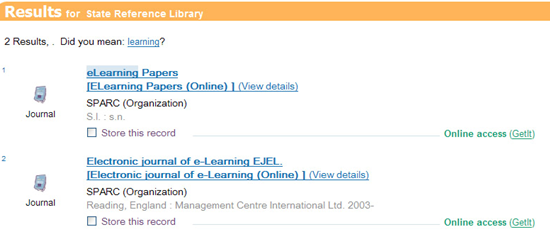 results for state library search
