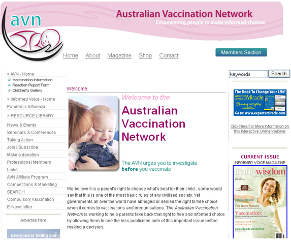 australian vaccination network screen